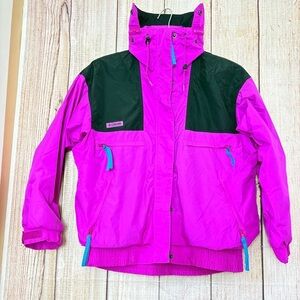 Vintage Woman Columbia Radial Sleeve Outdoor Jacket Purple/Teal size small